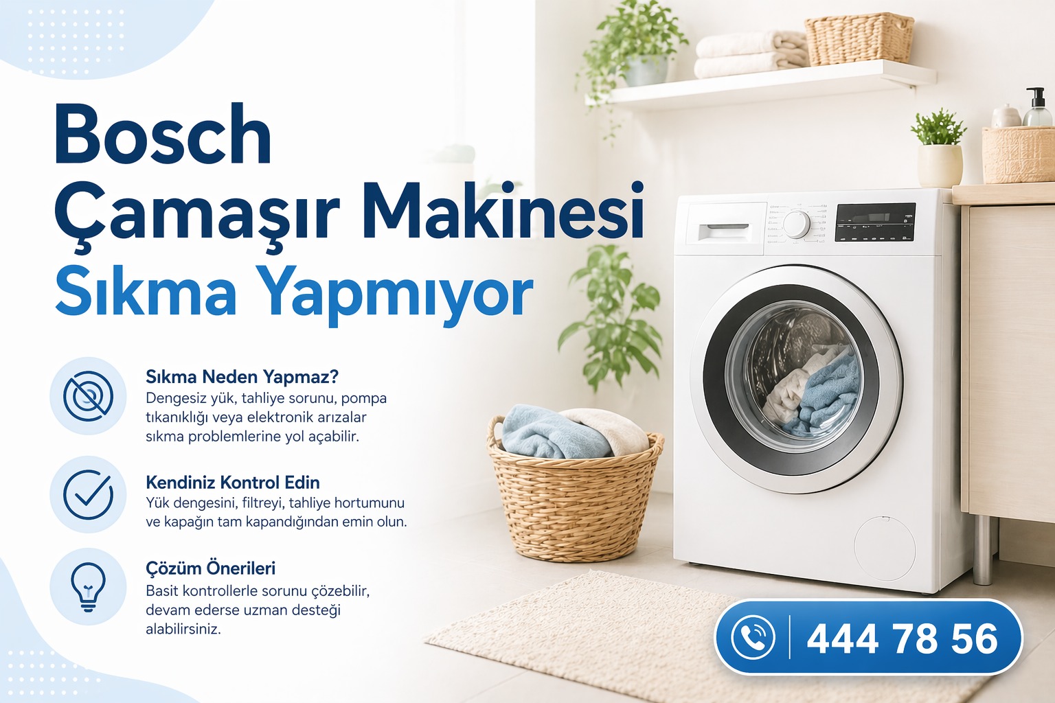 Bosch çamaşır makinesi sıkma yapmıyor